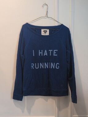 Love Navy Blue "I Hate Running" Women's Sweatshirt